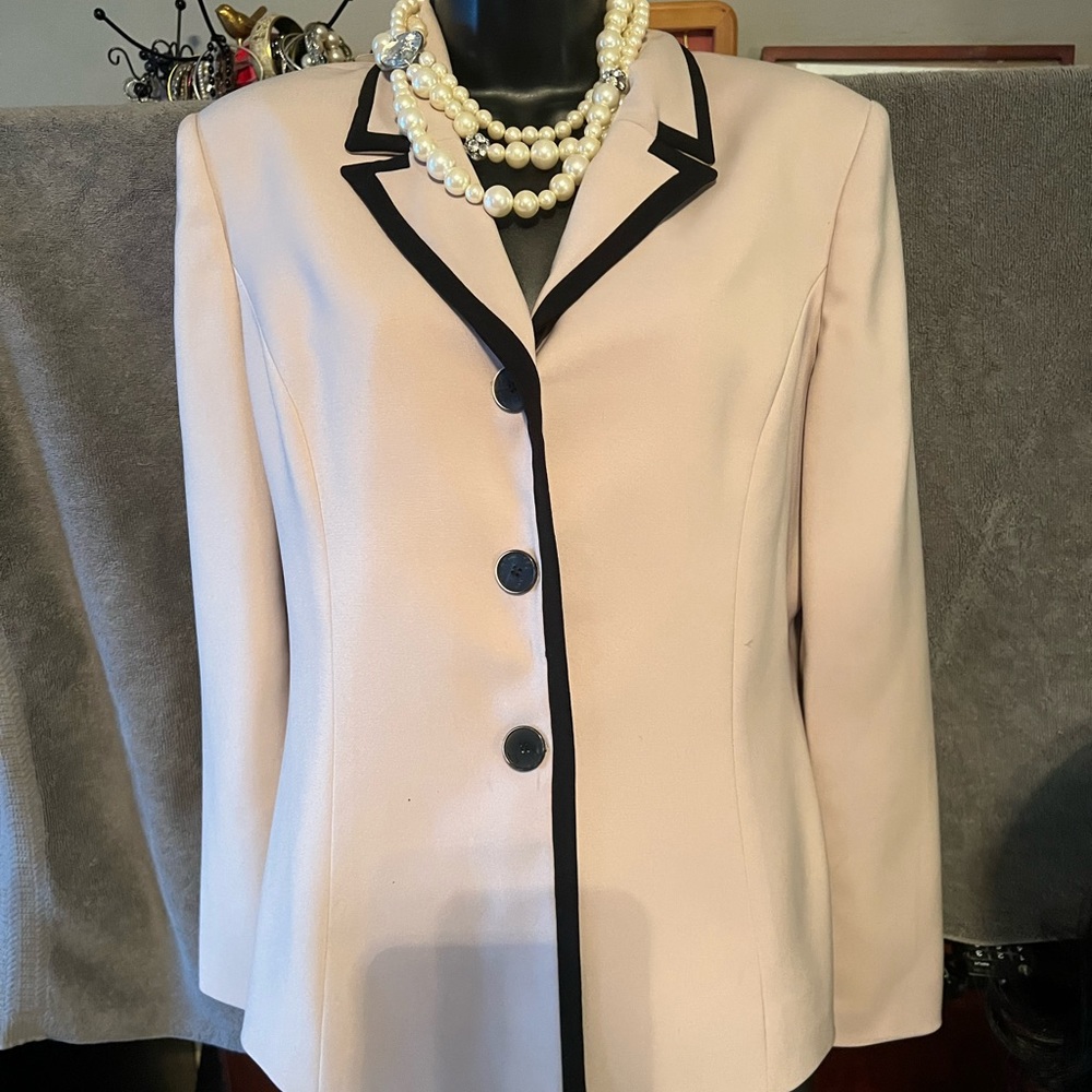 Cream and Black Blazer